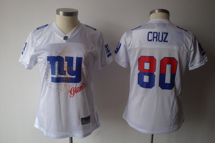 Giants #80 Victor Cruz White 2011 Women's Fem Fan Stitched NFL Jersey